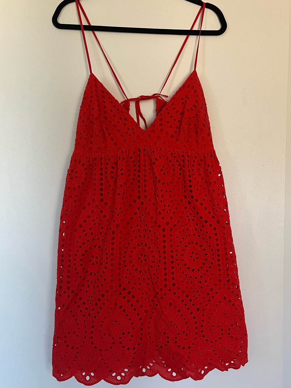 Eyelet Spaghetti-Strap Dress